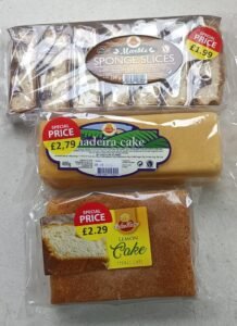 Marble Sponge Slices, Madeira, & Lemon Sponge Cakes