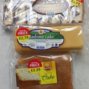 Marble Sponge Slices, Madeira, & Lemon Sponge Cakes